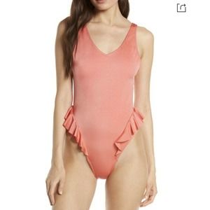 Something Navy NEW ruffle swimsuit $79‎